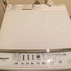 Hisense 洗濯機 2019年製の画像