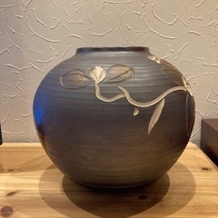 しがらき焼　花瓶　三彩　作jtseの画像