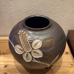 しがらき焼　花瓶　三彩　作jtseの画像