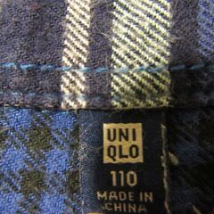ユニクロ110㎝　フランネルシャツの画像