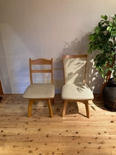 回転式ダイニングチェア　２脚セットjtse