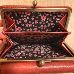 【受付終了】【コリラックマ様】極美品　ANNA SUI　アナスイ　折り畳み財布　がま口タイプ　桃色　おしゃれの画像