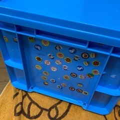 ブルー　コンテナ　折り畳みコンテナ5個　ウエスの画像