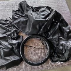 車用　シートカバー　黒　汎用　軽自動車用　ハンドルカバーの画像