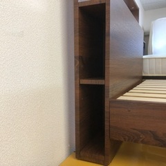 【リサイクルサービス八光　田上店　配達・設置OK】三環ジャパン　照明・2口コンセント付ダークブラウン　シングルベッド リサイクルサービス八光 田上店 配達・設置OK】三環ジャパン 照明・2口