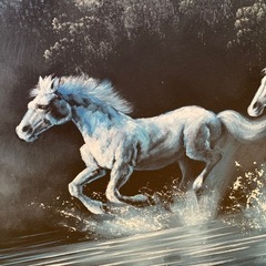 【新品】絵画 白馬油絵 51×61（C.Manning painting）の画像