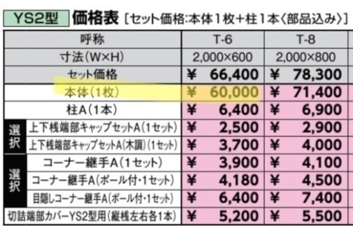 LIXIL フェンス　YS2 【3枚】　※最終値引き※場所によってはお持ち致します。