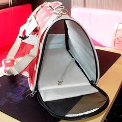 ペットキャリー 小型犬 猫 ファスナーバッグ レザーバッグ ケージの画像