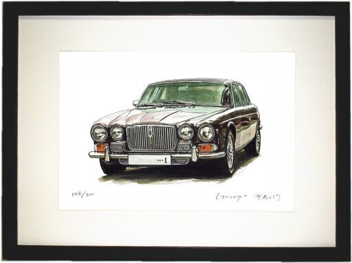 GC-081 ジャガーXJ12 限定版画 直筆サイン有 額装済 作家 平右ヱ門
