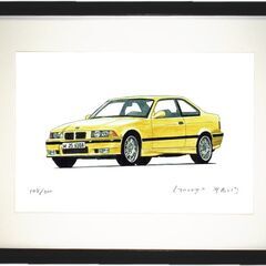 GC-089 BMW3シリーズ 限定版画 直筆サイン有 額装済 作家 平右ヱ門