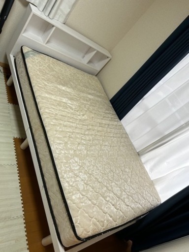 【美品】セミダブル マットレス＆ベッド 白 モダンデコ