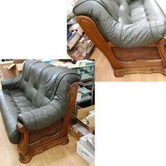 オランダ ダッチカントリー 3人掛けソファ 本革 幅190×奥85×高