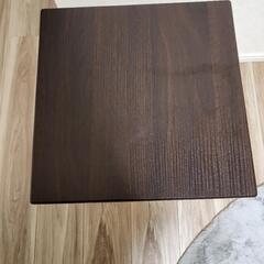 サイドテーブル ブラウン 幅30×奥行30×高さ52cmの画像