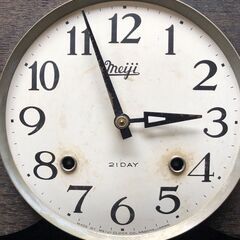 金泉黄ララ　振り子時計　ジャンク品　Meijiの画像