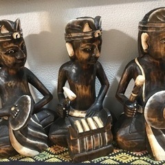 バリ島木彫り（楽器演奏）の画像