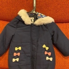 （お話し中）子供服　90 冬コート　アウター　紺（ピンクもあります）