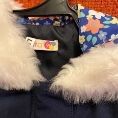（お話し中）子供服　90 冬コート　アウター　紺（ピンクもあります）の画像