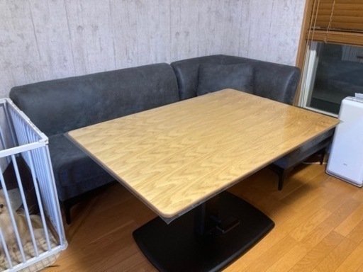 ダイニングソファー　昇降式テーブルセット