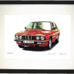 GC-089 BMW3シリーズ 限定版画 直筆サイン有 額装済 作家 平右ヱ門