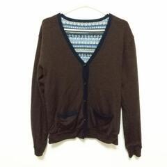 【約92%OFF】TAKEO KIKUCHI リバーシブル カーディガン L ブルー ブラウンの画像
