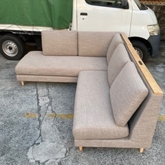 【値下げしました】【美品】リビングダイニングテーブル３点セット(NコレクションT-01 120/カウチソファ左肘LD1/2PLD1 LBR/DR-B)の画像