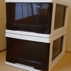 衣装ケース　２段　ブラウン