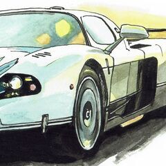 GC-104 マセラッティ 限定版画 直筆サイン有 額装済 作家 平右ヱ門