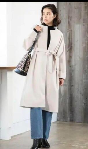 【新品】シンプルなノーカラーコート