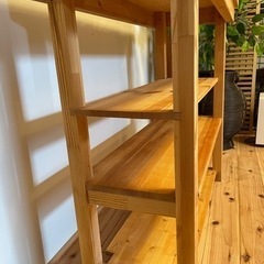 重厚な檜無垢材を使用したサイドボード　リビング収納jtseの画像