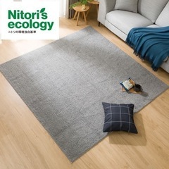 ニトリ　ホコリが取れやすい洗えるラグ　185×185の画像