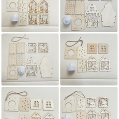 クリスマス飾り　クリスマスオーナメント　木製　組み立て式の画像