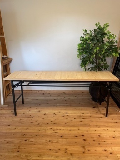 無垢天然木×アイアンのカウンターテーブル1900jtse