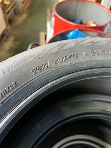 165/60r15 ブリヂストン　vrx2 バリ溝2本