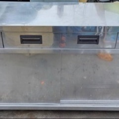 ステンレス製 収納付き.作業台.厨房機器・業務用☆中古品の画像
