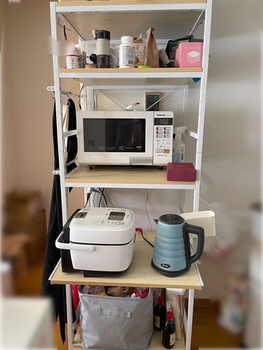 レンジ台 68cm x 50cm x 170cm レンジラック キッチンラック スライド レンジボード 棚 食器棚