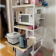 レンジ台 68cm x 50cm x 170cm レンジラック キッチンラック スライド レンジボード 棚 食器棚 の画像