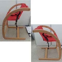 farska スクロールチェア Plus 赤 クッション付 バウンサー 木製 ベビーチェア ハイチェア ロッキングチェア ファルスカ 札幌 西区 西野店の画像