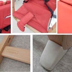 farska スクロールチェア Plus 赤 クッション付 バウンサー 木製 ベビーチェア ハイチェア ロッキングチェア ファルスカ 札幌 西区 西野店の画像