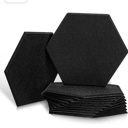 大幅お値下げ 現金可 新品未使用 黒白各12〜120枚 ヘキサゴンタイル【吸音ボード】六角形 吸音材 断熱 壁 床 タイルシート