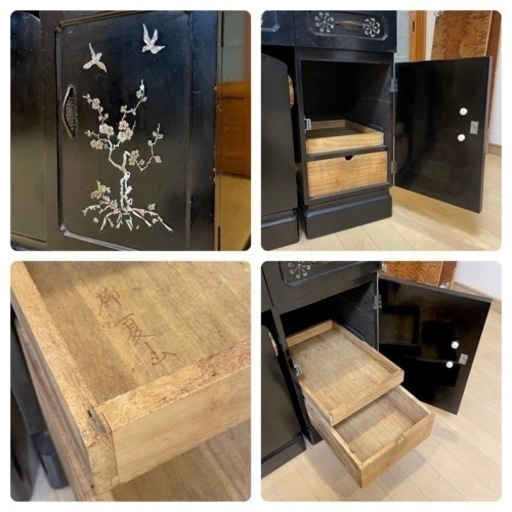 お買い得‼️】高級♪ 螺鈿細工 三面鏡ドレッサー 鏡台 天板大理石