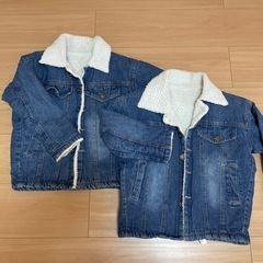 双子服 ボア付きデニムジャケット 110㎝ 2着セット