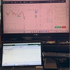 デュアルディスプレイ、モニターはsunsuiの大画面のものをお付けいたします。ノートパソコンは Lenovoです