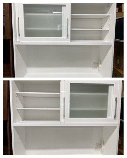 ‼️激安✨ニトリ キッチンボード食器棚レンジ台幅120㎝ キッチンボード ポスティア120TG-S-WH ?