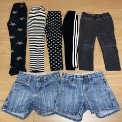 双子 お揃い スキニー レギンス ショートパンツ 12点セット
