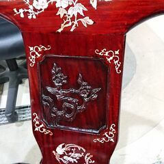唐木家具｜花梨｜螺鈿細工｜透かし彫り｜大理石装飾テーブル＆椅子