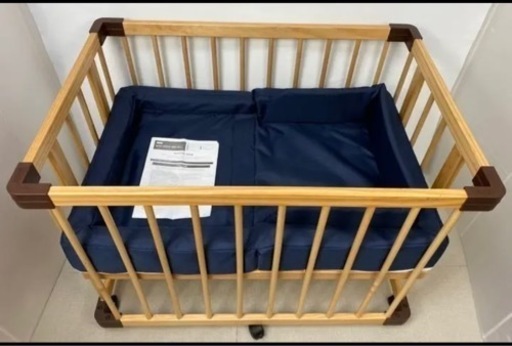 ファルスカ  ベビーベッド  ミニジョイントベッド ネオ ＋ コンパクトベッド ネイビー