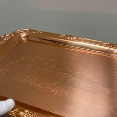 【トレー2枚セット】【純銅製】希少 ヴィンテージ  未使用新品 とステンレストレーの画像