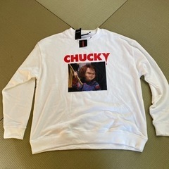 新品　映画 チャイルドプレイ チャッキー ホワイト トレーナー XL