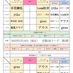 お世話になります。 2023年1月開幕の京築リーグに1チーム空き...
