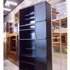 本棚 幅88.5×高さ181cm ユーアイ ノイ 書棚 大型ブックシェルフ ダークブラウン 濃茶系 札幌市東区 新道東店